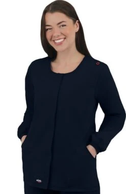 Clearance Women's Snap Front Solid Scrub Jacket