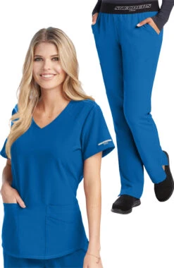 Skechers Women's Vitality V-Neck Scrub Top & Logo Waistband Scrub Pant Set