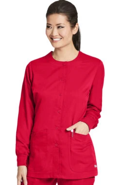 Clearance Women's Round Neck Warm Up Scrub Jacket