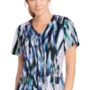Clearance Women's Silver Cascades Print Scrub Top