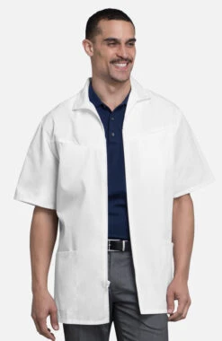 Cherokee Men's Med-Man Zip Front 32" Lab Coat