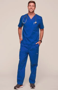 Men's V-Neck Top & Utility Pant Scrub Set