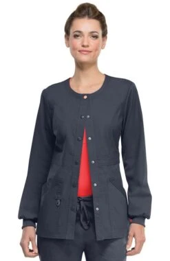 Clearance Women's Round Neck Warm Up Scrub Jacket