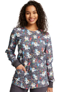 Cherokee Clearance Women's Warm Up Toothicorn Magic Print Jacket