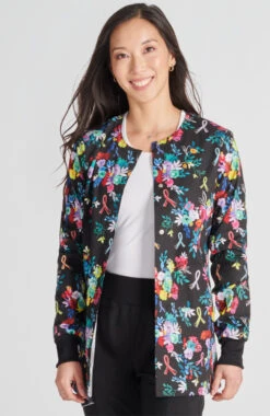 Cherokee Women's Warm Up Hopeful Bouquets Print Jacket