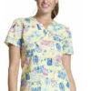 Cherokee Clearance Women's Hey Baby Print Scrub Top