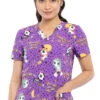 Cherokee Clearance Women's Boo-Nicorn Magic Print Scrub Top