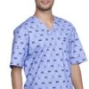 Cherokee Clearance Men's V-Neck Nautical Print Scrub Top