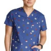 Cherokee Men's Home Run Print Scrub Top