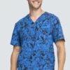 Cherokee Clearance Men's Paint That Grand Print Scrub Top