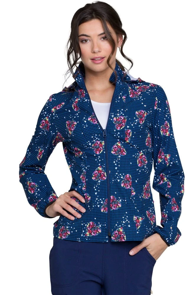 Clearance Women's Warm-Up Floral Print Scrub Jacket Clearance Women's Warm-Up Floral Print Scrub Jacket -Medical Clothing Store 1 ck hs301 printclearancetrl 650