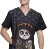 Cherokee Clearance Men's V-Neck Disney Pixar Coco Print Scrub Top