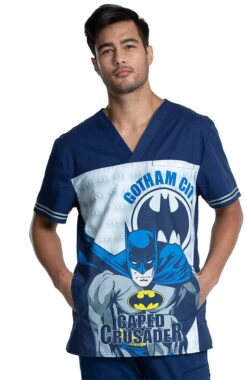 Cherokee Clearance Men's Gotham City™ Print Scrub Top