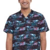 Cherokee Clearance Men's Fast And Furious Print Scrub Top
