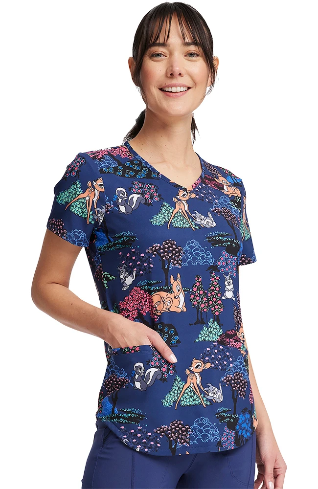 Clearance Women's Meadow Frolic Print Scrub Top Cherokee Clearance Women's Meadow Frolic Print Scrub Top -Medical Clothing Store 1 ck tf737 printclearancebaw 650