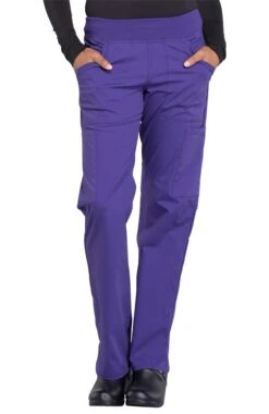 Clearance Women's Elastic Waistband Pull On Cargo Scrub Pant