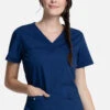Women's Knit Panel Solid Scrub Top