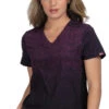 Clearance Women's Passion Herringbone Raspberry Ombre Print Scrub Top
