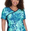 Clearance Women's Raquel Animal Petals Print Scrub Top