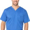 Clearance Stretch Men's By V-Neck Solid Scrub Top