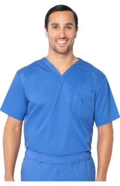 Clearance Stretch Men's By V-Neck Solid Scrub Top