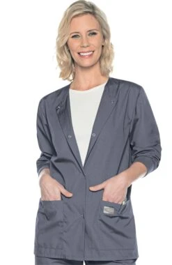 Clearance Women's Snap Front Solid Scrub Jacket