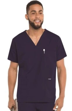 Clearance Men's 5-Pocket Solid Scrub Top