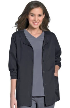Clearance Women's Button Front Scrub Jacket