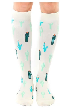Unisex 15-20 MmHg Lightweight Cactus Print Compression Socks