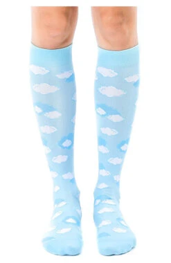 Unisex 15-20 MmHg Lightweight Clouds Print Compression Socks