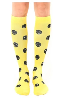 Unisex 15-20 MmHg Lightweight Smile Print Compression Socks
