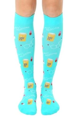 Unisex 15-20 Mmhg Lightweight Nurse Print Compression Socks