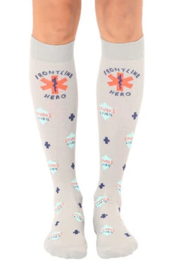 Unisex 15-20 Mmhg Lightweight Frontline Hero Print Compression Socks