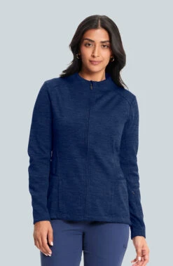 Women's Ionic Heathered Solid Scrub Jacket