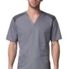 Clearance Men's COOLMAX V-Neck Mesh Panel Solid Scrub Top