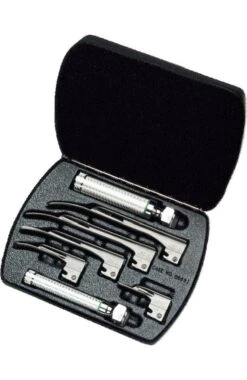 Fiber Optic Laryngoscope Set 68696 With Case Miller #0, 1, 2, 3, 4