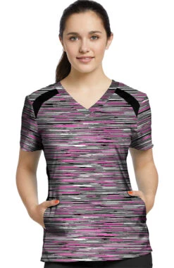 Clearance Women's My Fuchsia Space Print Scrub Top
