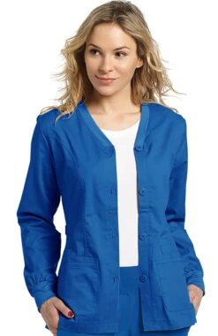 Clearance Women's Button Front Cardigan Warm Up Scrub Jacket