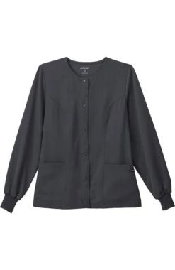 Clearance Women's Round Neck Solid Scrub Jacket
