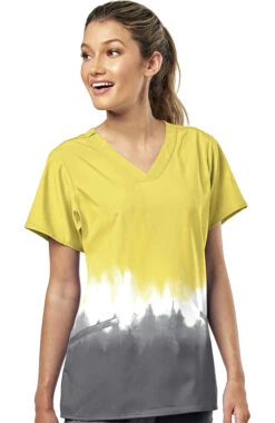 Clearance Women's Lemon Dipped Print Scrub Top