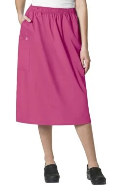 Clearance Women's Elastic Waist Cargo Scrub Skirt