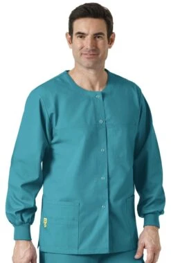 Clearance Unisex Delta Snap Front Solid Scrub Jacket