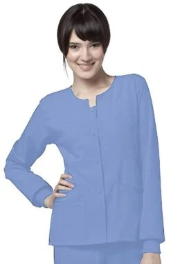 Clearance Women's Button Front Solid Scrub Jacket