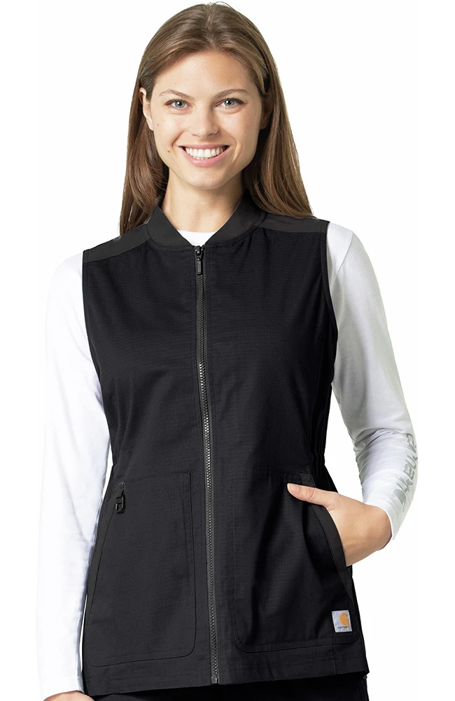 Clearance Women's Zip Front Utility Solid Scrub Vest Carhartt Clearance Women's Zip Front Utility Solid Scrub Vest -Medical Clothing Store 1 wk c81118 clearance 650