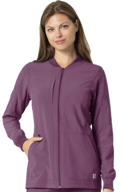Carhartt Women's Zip Front Utility Solid Scrub Jacket
