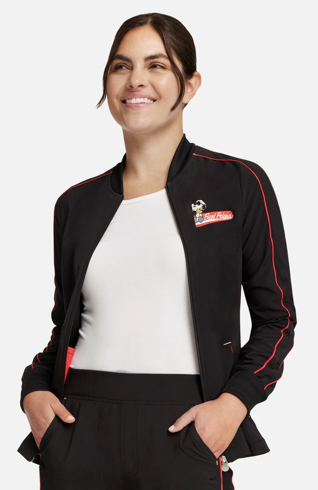 Women's Peanuts Zip Front Jacket Cherokee Women's Peanuts Zip Front Jacket -Medical Clothing Store 2 ck ck361a 650