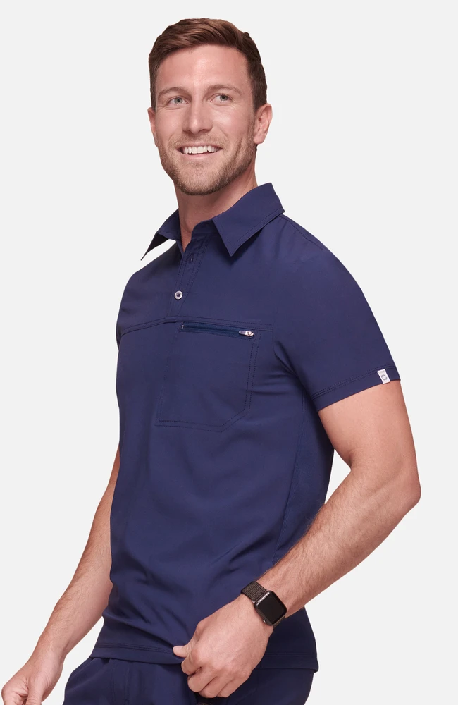 Men's Zip Polo Shirt Cherokee Men's Zip Polo Shirt -Medical Clothing Store 2 ck ck825a 650