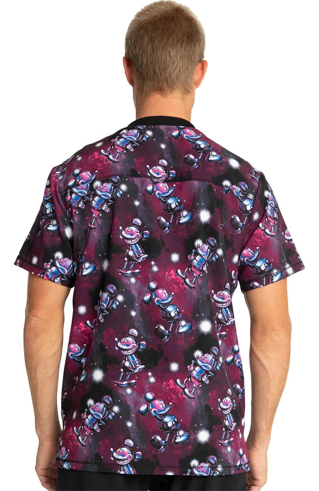 Clearance Men's Metallic Mickey Print Scrub Top Cherokee Clearance Men's Metallic Mickey Print Scrub Top -Medical Clothing Store 2 ck tf730 printclearance 650