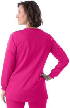 Women's Snap Front Warm Up Solid Scrub Jacket -Medical Clothing Store 2 ln 3038 650