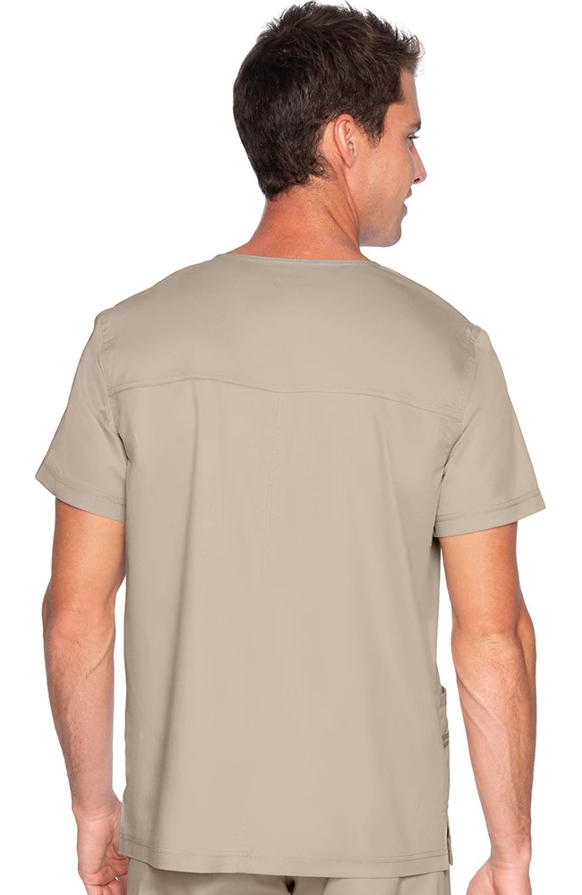 Men's V-Neck Chest Pocket Solid Scrub Top Men's V-Neck Chest Pocket Solid Scrub Top -Medical Clothing Store 2 ln 4253 650